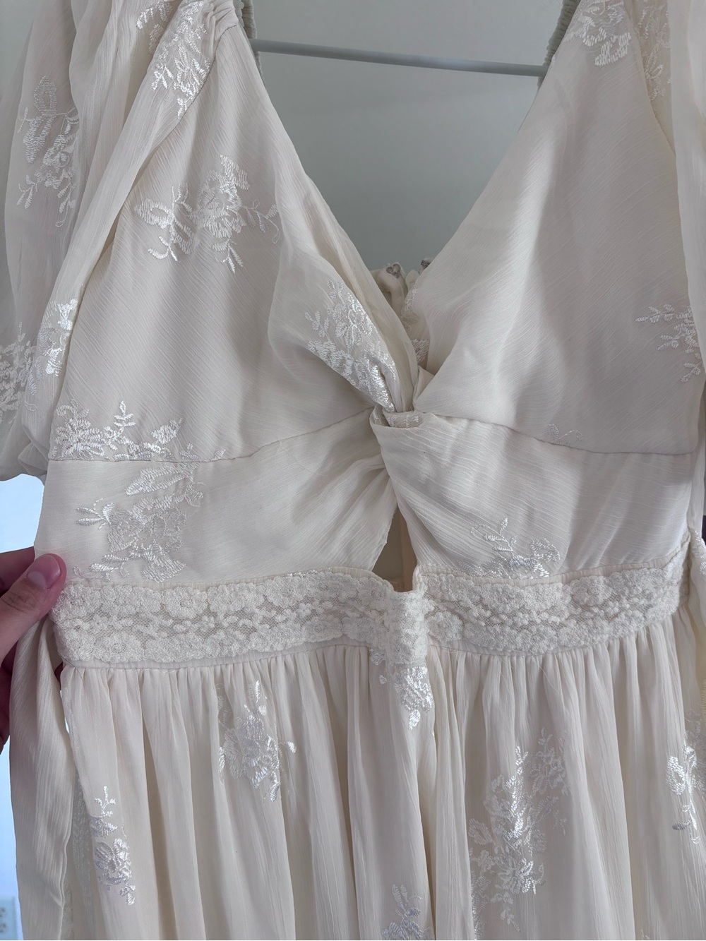 Altar'd State Cream Puff-Sleeve Tiered Maxi Dress - Picture 2 of 4